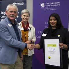 UQCCR formally recognised by Dementia Australia as working towards becoming a Dementia-Friendly organisation.