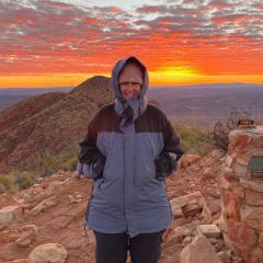 Meredith on a charity trek raising money for Cherish Women's Cancer Foundation