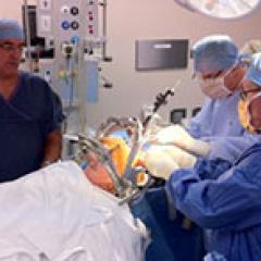 World leaders in deep brain stimulation, Prof Peter Silburn, Dr Terry Coyne and his team.
